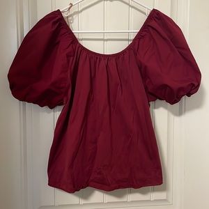 Red Puffy Sleeve Top